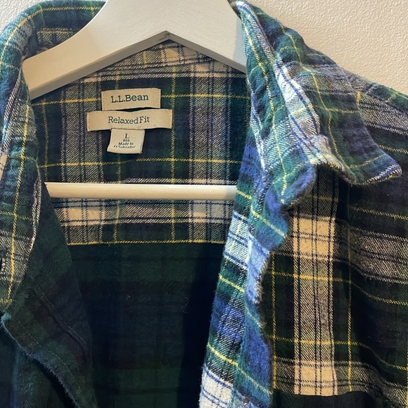 L.L. Bean Mixed Plaid Vintage Button Down Shirt Size L - Picture 2 of 5